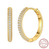 Silver Hoop Earrings Shining Star Moon Square Bow Stud Earrings for Women Jewelry Accessories - Image 7