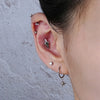 Titanium 16G Marquise Lotus CZ Flower Flat Back Stud Labret Tragus Helix Cartilage Conch Earring Piercing - Image 25