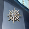 Rhinestone Snowflake Brooches Simple Flower Brooches For Women Men Clothing Pins Shiny Jewelry Gifts - Image 3
