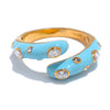 Adjustable Candy Y2K Blue White Black Pink Enamel Cubic Zirconia Open Ring Golden Stainless Steel Jewelry Gift - Image 8