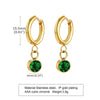 Retro Green Zircon Pendant Necklace For Women, Crystal Stone Chain Stainless Steel Gold Plated Birthday Gifts - Image 16