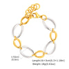 Two-Tone Stainless Steel Link Bracelet with Mixed Chain Design - Image 13