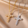 Zirconia Cross Pendant Necklace for Women Zircon Crystal Stainless Steel Chain Charm Aesthetic Jewerly collares - Image 2