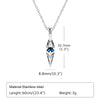 Stylish Blue Stone Necklaces for Men, Stainless Steel Cube Geometric Pendant Collar Jewelry, Birthday Party Gifts for Him - Image 6
