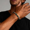 Green Stone Bracelet for Men, Stainless Steel Double-layer Chain Bracelet, Hip Hop Punk Jewelry Gifts - Image 3