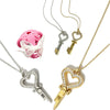 2.0 Heart Shaped Small Lock Core Chastity Cage Universal Key Necklace with Brass Invisible Lock Core Bondage Cock Cage Gifts - Image 1