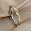 Vintage Elasticity Stainless Steel Bangles Bracelet for Women Classic Heart Square Adjustable Wristband Bangle - Image 15