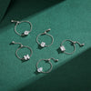 5 Style Clear CZ Link Chain Ring Silver Adjustable Charm Gold Color Rings For Women Wedding Jewelry - Image 4