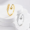 Four Zircons Heart Ring Stainless Steel Gold Color Open Finger Rings For Women Wedding Jewelry Gift - Image 2