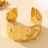 A Women's Open Bracelet in Bohemian Style with Adjustable Hammered Texture, Suitable for Daily Wear and Vacations - Image 4