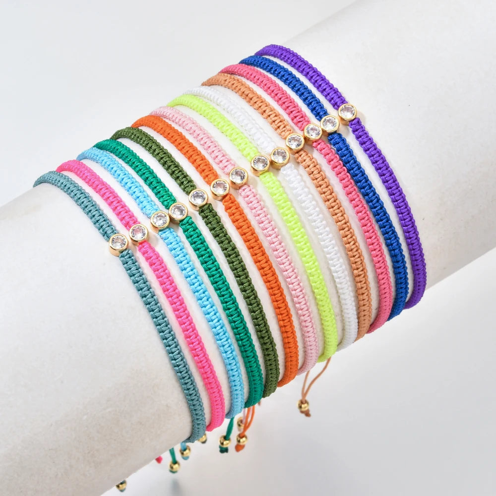 Adjustable Colorful Bead Bracelet with Crystal Accents in 16–21 cm Length - Image 1