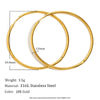 Minimalism Stainless Steel Woman Jewelry Gold Plated Small Medium Large Size Loop Hoop Earrings for Women - Image 7