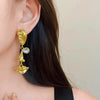 Long Drop Metal Face Dangle Post Earring For Women Water Drop Jewelry Black Clear Design Gifts - Image 5