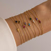 Stainless Steel Bangle 7 3MM Square Birthstone Bracelet Sparkling Rhinestone Accessories Gift - Image 4