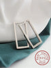 Silver Simple Square Zircon Hoop Earring For Women Engagement Wedding Jewelry - Image 1