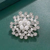 Pearl Crystal Snowflake Brooches For Women Charm Big Pearl Rhinestone-Encrusted Brooch Pins Jewelry Accessories - Image 3