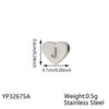 Carlidana High Polish Stainless Steel Silver Color 7 6mm Engraved Letter Alphabet Initial Perforated Heart Charm Accessories - Image 8