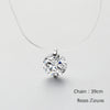 Silver Zircon Crystal Pearl Pendant Choker Necklace Transparent Fishing Line Jewelry For Women - Image 8