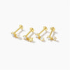 Silver 1pc Flower Shaped Inlaid Zircon Piercing Drop Earrings For Women Gold Jewelry Gift - Image 5