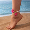 Faux Pearl Chic Flower Pendant Anklet for Women Delicate Forel 3D Flower Foot Chain Party Vocation Jewelry Gifts - Image 11