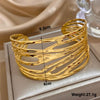 Irregular Geometric Hollow Stainless Steel Cuff Bracelet Exaggerated Gold Silver Color Wide Open Bangles Jewelry - Image 6