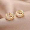 Round Cubic Zirconia Hoop Earrings in Gold-Tone or Silver-Tone - Image 4