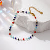 1 Piece Stylish Gold Plated 304 Stainless Steel Glass Beaded Chain Anklet For Women Summer Beach Gift 22cm(8.7") long - Image 6