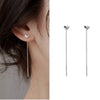 Drop Ear Line Long Hanging Earrings for Women Rose Gold Color Zircon Crystal Piercing Threader Earing Ear Accessories Jewelry - Image 12