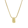 Cute English Letter Initial Necklace Gold Plated Zircon Paved Necklace Puffy Bubble Letter Necklace for Women - Image 10