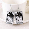 Rectangular Double Sided Tarot Cat Acrylic Earrings Halloween Magic Divination Animals Epoxy Pendant Earring for Women Jewelry - Image 9
