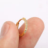 Two Piece Titanium Hinged Hoop Earrings with Clear Stone Detail - Image 4