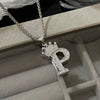 26 Letters A-Z Zircon Crown Pendant Necklace for Women Men Punk Initial Alphabet Necklaces Hip Hop Choker Chain Jewelry - Image 24