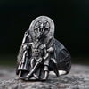 EW Vintage Ring Lucifer Satan Signet Ring for Men with Anubis Stainless Steel Punk Jewelry Gift - Image 4
