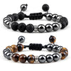 Hematite and Stone Bead Stretch Bracelet with 8 mm Beads in Multiple Colors - Image 1
