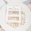 6 Pairs Korean Metal Start Heart Circle Small Earrings For Women Black Heart Enamel Earrings Sweet Jewelry - Image 6