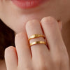 Waterpoof Stainless Steel Sunlight Stackable Ring for Women Jewelry Gift - Image 2
