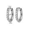 1 Pair Titanium Classic Pave CZ Huggie Earrings 18G Platinum Plated Lightweight Earlobe Hoop Ear Piercing - Image 7