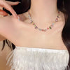 Candy Color Zircon Necklace Bracelet Set for Woman Sparkly Multi Color Crystal Beaded Chain Dainty Stackable Jewelry - Image 3