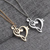 Music Note Heart Necklace of Treble and Bass Clef Women Infinity Love Charm Pendant Necklace Stainless Steel Jewelry Gift - Image 2