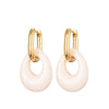 Hollow Oval Resin Acrylic Candy Color Pendant Hoop Earrings For Women Gold Color Stainless Steel Ear Buckle Female Jewelry - Image 5