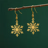 Stainless Steel Earrings Snowflakes Pendants Hoop Earrings Winter Charms Drop Earrings For Women Jewelry Party Gifts - Image 4