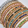 Women Men Gold Color Woven Crystal Cubic Zirconia Bracelet Stainless Steel Jewelry Accessories Gold Plated Chain - Image 5