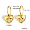 Green White Color Crystal Zircon Hoop Earrings For Women Stainless Steel Heart Square Leaf Shape Pendant Earring Gifts - Image 27