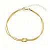 Double Snake Chain Love Knot Bracelet for Women Men Stainless Steel Gold Color Minimalist Bracelets Couple Jewelry Gift - Image 5