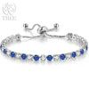 Noble Silver Bracelet Chain Color Crystal Hand Jewelry For Women Charm Wedding Gift Party 18cm - Image 23