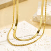 Multilayer Blade Twist Chain Choker Necklace for Women,Double Layer Stainless Steel Necklace, Jewelry Gift - Image 7