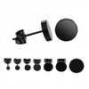 3MM-10MM Punk Small Black Round Stainless Steel Men's Stud Earrings For Women Minimalist Piercings Ear Jewellery Y2k Accessories - Image 1