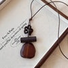 Vintage Irregular Hollow Wooden Heart Geometric Pendant Long Sweater Chain Necklace for Women Charms Jewelry - Image 7