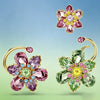 Colorful Zircon Floral Butterfly Necklace Earrings Bracelet Ring Ladies Garden Style Accessories - Image 5