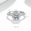 Silver Round Cubic Zirconia Adjustable Rings Women Jewelry Rhinestone Wedding Open Finger Ring - Image 2